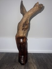 Vintage Hand Carved Women Polished Face Raw Wood Art decor One If A Kind. Koa? picture