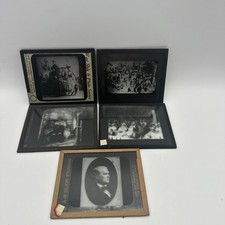 5 Antique Magic Lantern Glass Slides Portrait Crowd Scenes Los Angeles 1920s picture