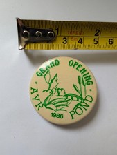 Vintage Pin Pinback Button AYR POND Grand Opening Town Village 1986 Canada picture