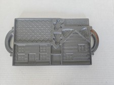 Vintage 1985 The Gingerbread House John Wright Cast Iron Mold Baking 2 Sided USA picture