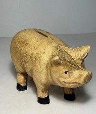 Vintage Cast Iron Pig Bank/Doorstop 4 in. picture