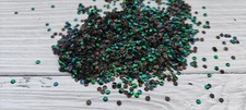 3 mm.No Hole Real Green Elytra Jewel Beetle Wings Sequins Wedding Dress 600 PCs. picture
