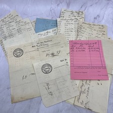 c1913 Hyde Park Fire Dept Hose 49 Original Lot of Handwritten Records TB8 picture
