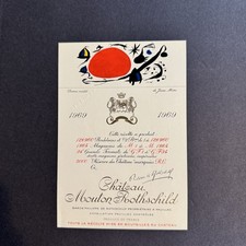 1969 Chateau Mouton Rothschild Wine Label  Hand Signed Joan Miro 1/75 Rare picture