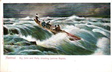 Montreal - Big John shooting the Lachine Rapids - Antique Postcard - circa 1905 picture
