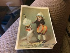 Vintage Lautz Bros & Co. Soap Girl Playing with Dog Trade Card picture