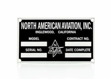 North American Aviation Data Plate DPL-0108 picture