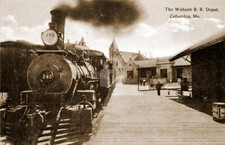 Columbia MO Missouri Wabash Railroad Train Station RPPC Photo Postcard COPY picture