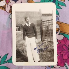 VTG 30s Snapshot Photo Handsome Young Man Blonde Smiling Outdoor Portrait picture