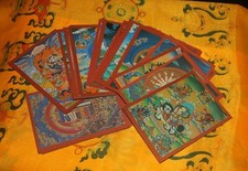 A Set 40 Piece Tibet Buddhism Paper Thangka Cards with explain for each deities picture