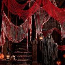 320x80in Halloween Creepy Cloth for Yard and Outdoor Decorations,Blood&Red picture