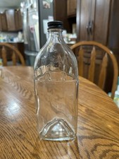 Vintage 1960s Windshield Washer Anti-Freeze Triangular Glass Bottle Detroit  picture