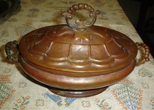Antique Copper Vegetable Bowl and Cover picture