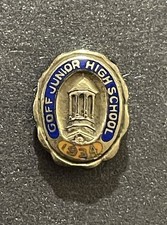 Vintage 1934 Goff Junior High School Class Pin Enamel Lapel Badge JGA picture