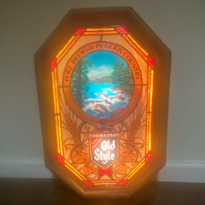 VTG 1982 Heilemans Old Style Beer Lighted motion sign waterfall works picture