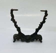 Antique Victorian Bronze Spin Mirror Holder Frame 4.75” Tabletop Ornate Decor X picture