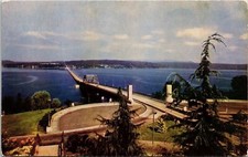 High View Lake Washington Pontoon Bridge Seattle Washington WA Postcard Unused picture