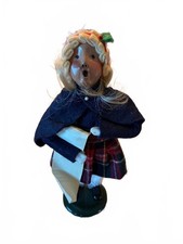 Vintage 1993 Byers Choice Carolers girl singer figurine in plaid skirt picture