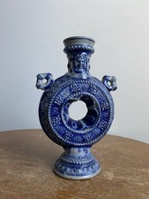Antique 1800s Westerwald German Salt Glazed Stoneware 8” Drinking Vessel #329 picture