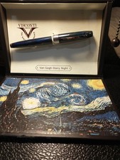 VISCONTI VAN GOGH STARRY NIGHT FOUNTAIN PEN MEDIUM NIB WITH ORIGINAL CASE picture
