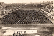 c1918 HARVARD Stadium & LOADED Field CAMBRIDGE MA RARE Postcard picture