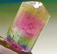 4 Colors Double Terminated Extremely Rare Raw Tourmaline Crystal Rough Specimen picture