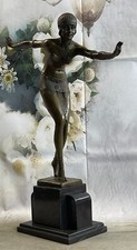 VINTAGE SIGNED EXOTIC DANCER CHIPARUS BRONZE STATUE HOT CAST SCULPTURE HOME DECO picture
