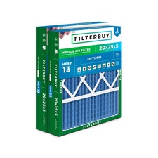 Filterbuy 20x25x5 Air Filter MERV 13 Smoke & Allergy Defense (2-Pack) picture