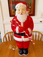 Vintage Mr. Santa Claus with Candy Cane Lighted Blow Mold 33