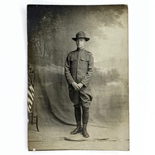 WWI Original Photo Identified Marine US Flag Purple Heart Hopkinsville KY c 1918 picture