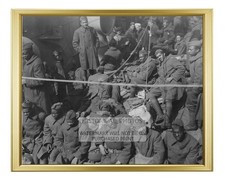 AFRICAN AMERICAN CASUALS RETURNED USS GEORGE 1940S 8X10 GOLD FRAMED PHOTO picture