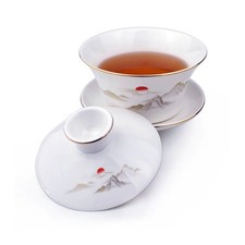 Yxhupot Gaiwan White Porcelain 500Ml Teacup Sancai Cup Set Lid Kungfu Tea picture