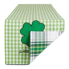 DII St. Patrick's Day Collection Tabletop, Table Runner, 13x72, Green Plaid 5728 picture