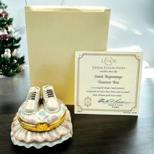 Lenox SWEET BEGINNINGS Baby Shoes Treasure Trinket Box New In Box w COA picture