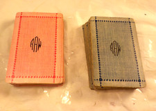 Vtg 2  Decks Playing Cards A. DOUGHERTY-Monogrammed (RAW) Rad-Bridge-RED & BLUE picture