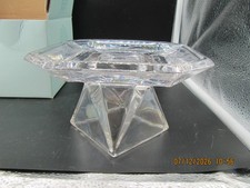 PartyLite Discover Crystal Candle Holder Reversible Faceted Pillar Retired NIB picture