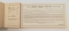 1890s A O U W American Order of United Workman INMAN KANSAS LODGE RECEIPT BOOK picture