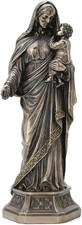 11.5 Inch Holy Mother Mary Holding Infant Jesus Antique Bronze Finish Sculpture picture