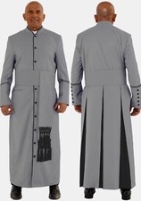 Grey Clergy Robe with 3 Back Plates picture