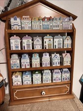 Vintage 1989 Lenox Spice Village COMPLETE 24 Set With Display Rack Shelf picture