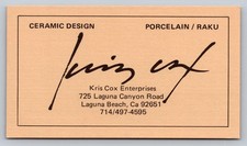 Vintage Business Card Kris Cox Enterprises Laguna Beach California picture