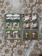 Antique Color Stereoscope Stereoview Cards Humorous And Sweet Ingersoll Story 6 picture