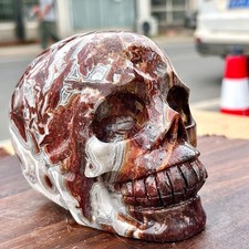 2.86LB High quality red water grass skull carving, crystal decorative specimen picture