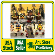 27 Pcs Christmas Village Sets Figurines Decoration LED Lighted Village Houses Co picture