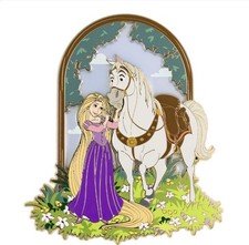 PRESALE PALM Disney Tangled Rapunzel and Maximus courtyard Jumbo Pin - LE 750 picture
