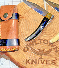 NEW 7 inch NAVAJA RAMPURI RATCHET POCKET KNIFE, BULL HORN picture
