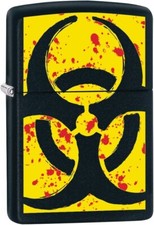 Zippo Hazardous Biohazard Lighter Black Matte 24330 picture
