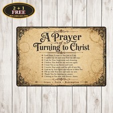 The Sinners Prayer Christian Salvation Bible Verse Metal Tin Sign picture