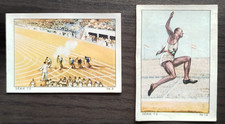 2 stickers no panini 1936 Berlin Olympics Jesse Ovens 100m jump length picture