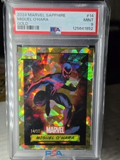 2024 Topps Chrome Marvel Sapphire Miguel O'hara Spider-Man 2099 Gold/50    PSA 9 picture